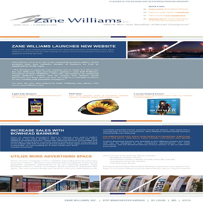 Zane Williams E-Newsletter Template